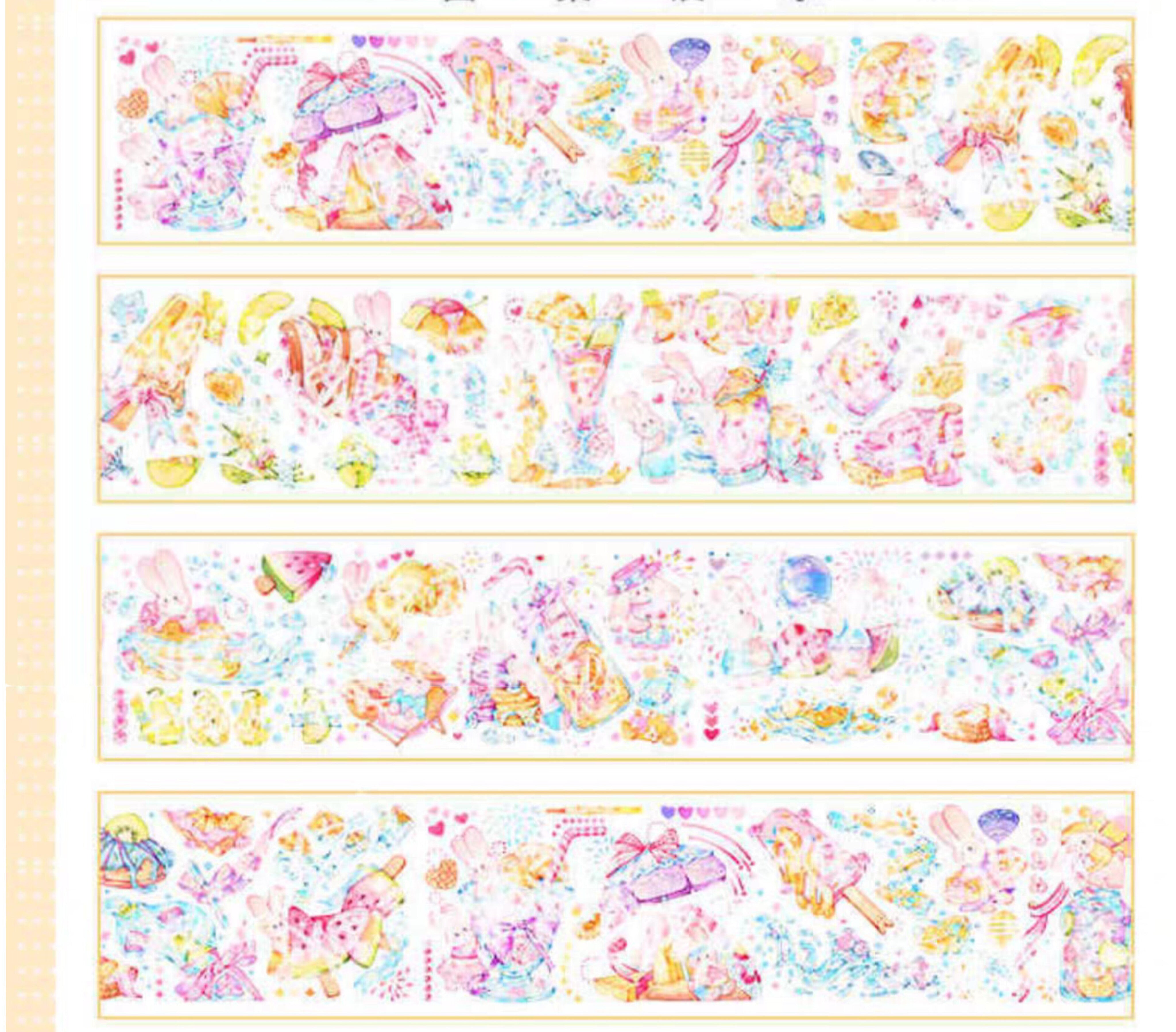 Bunny Summer Fun Crystal Clear PET / Washi Tape 8x115cm